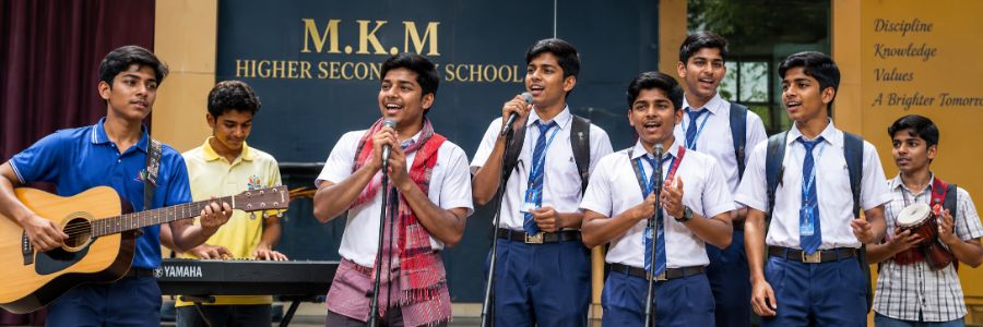 MKM students performing the school song